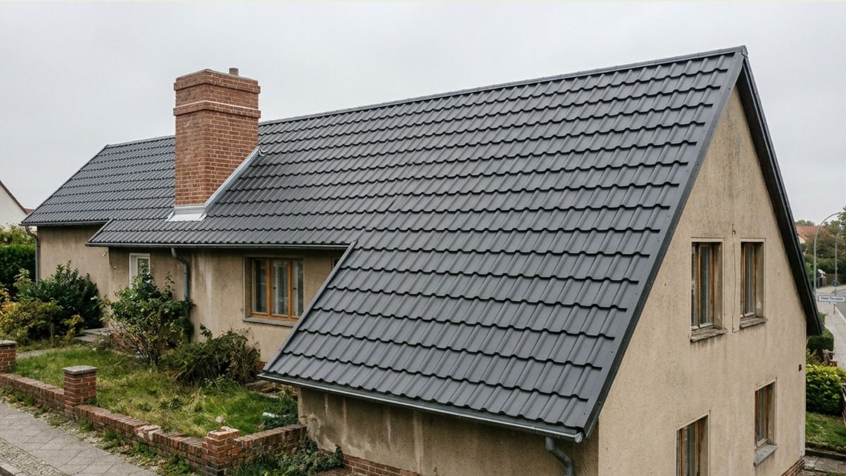 Saniertes Steildach mit neuen Tonziegeln